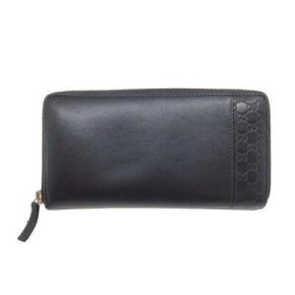 Gucci Black Leather Zip Long Micro Wallet ssima - Picture 1 of 7